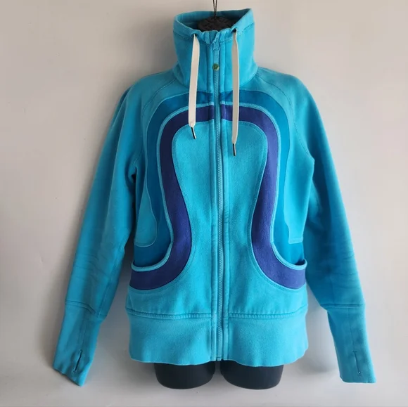 Lululemon Athletica Full Zip Jacket in Scuba Blue Size 10 - Picture 2 of 16